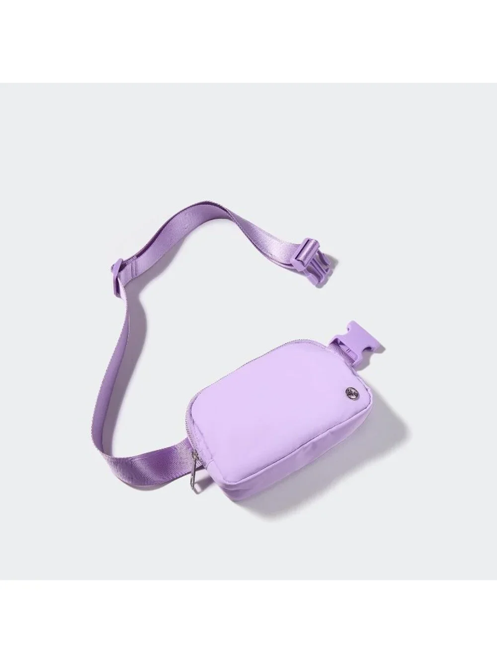 Men's Lilac Purple Crossbody Belt Bag Wide Zipper Adjustable Strap 3-Pockets